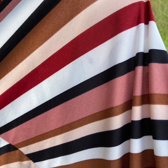 Eloquii Elements Womens Dress Sz 20 Plus Size Striped Midi Faux Wrap Tie Waist - Picture 6 of 8